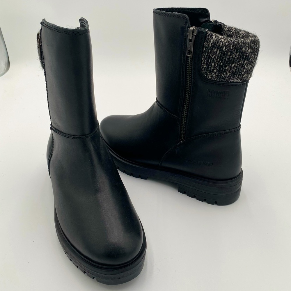 Cougar Women's Neptune Waterproof‎ Knit Winter Boots Black White Size 7 (NWOT)